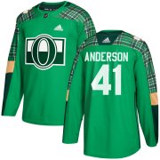Wholesale Cheap Adidas Senators #41 Craig Anderson adidas Green St. Patrick's Day Authentic Practice Stitched NHL Jersey