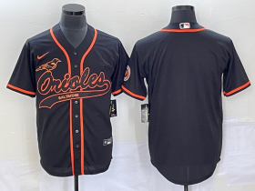 Wholesale Cheap Men\'s Baltimore Orioles Black Cool Base Stitched Baseball Jersey
