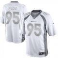 Wholesale Cheap Nike Broncos #95 Derek Wolfe White Men's Stitched NFL Limited Platinum Jersey