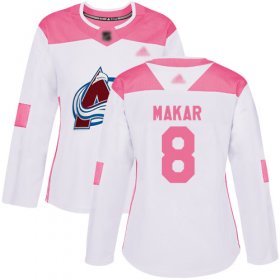 Wholesale Cheap Adidas Avalanche #8 Cale Makar White/Pink Authentic Fashion Women\'s Stitched NHL Jersey