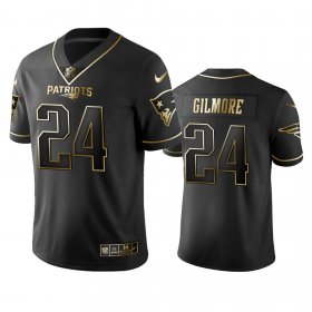 Wholesale Cheap Nike Patriots #24 Stephon Gilmore Black Golden Limited Edition Stitched NFL Jersey