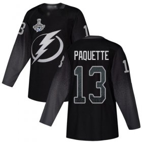 Cheap Adidas Lightning #13 Cedric Paquette Black Alternate Authentic Youth 2020 Stanley Cup Champions Stitched NHL Jersey