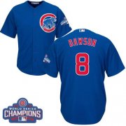 Wholesale Cheap Cubs #8 Andre Dawson Blue Alternate 2016 World Series Champions Stitched Youth MLB Jersey