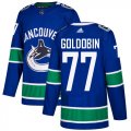 Wholesale Cheap Adidas Canucks #77 Nikolay Goldobin Blue Home Authentic Youth Stitched NHL Jersey