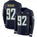Wholesale Cheap Nike Chargers #92 Brandon Mebane Navy Blue Team Color Men's Stitched NFL Limited Therma Long Sleeve Jersey