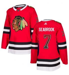 Wholesale Cheap Adidas Blackhawks #7 Brent Seabrook Red Home Authentic Drift Fashion Stitched NHL Jersey