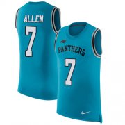 Wholesale Cheap Nike Panthers #7 Kyle Allen Blue Alternate Men's Stitched NFL Limited Rush Tank Top Jersey