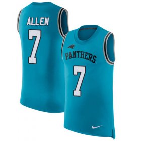 Wholesale Cheap Nike Panthers #7 Kyle Allen Blue Alternate Men\'s Stitched NFL Limited Rush Tank Top Jersey