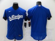 Wholesale Cheap Men's Los Angeles Dodgers Blank Blue 2021 City Connect Flex Base Stitched Jersey