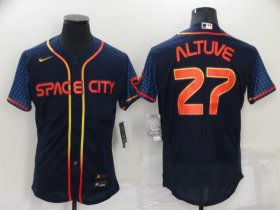 Wholesale Cheap Men\'s Houston Astros #27 Jose Altuve 2022 Navy City Connect Flex Base Stitched Baseball Jersey