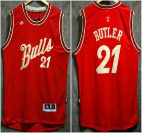 Wholesale Cheap Men\'s Chicago Bulls #21 Jimmy Butler Revolution 30 Swingman 2015 Christmas Day Red Jersey
