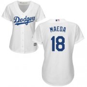 Wholesale Cheap Dodgers #18 Kenta Maeda White Home Women's Stitched MLB Jersey