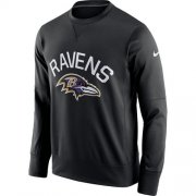 Wholesale Cheap Men's Baltimore Ravens Nike Black Sideline Circuit Performance Sweatshirt