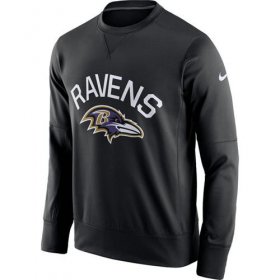 Wholesale Cheap Men\'s Baltimore Ravens Nike Black Sideline Circuit Performance Sweatshirt