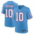 Wholesale Cheap Men's Tennessee Titans #10 DeAndre Hopkins Light Blue Throwback Player Stitched Game Jersey