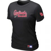 Wholesale Cheap Women's St.Louis Cardinals Nike Short Sleeve Practice MLB T-Shirt Black