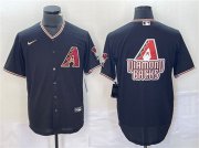 Men's Arizona Diamondbacks Black Team Big Logo Cool Base Stitched Baseball Jerseys