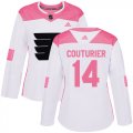 Wholesale Cheap Adidas Flyers #14 Sean Couturier White/Pink Authentic Fashion Women's Stitched NHL Jersey
