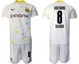 Wholesale Cheap Men 2020-2021 club Dortmund Second away 8 white Soccer Jerseys