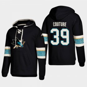 Wholesale Cheap San Jose Sharks #39 Logan Couture Black adidas Lace-Up Pullover Hoodie