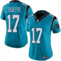 Cheap Women's Carolina Panthers #17 Xavier Legette Blue 2024 Draft Vapor Football Stitched Jersey(Run Small)