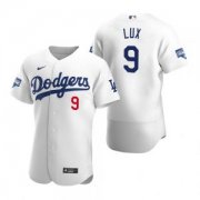 Wholesale Cheap Los Angeles Dodgers #9 Gavin Lux White 2020 World Series Champions Jersey