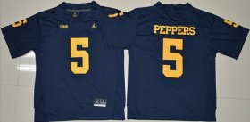 Wholesale Cheap Men\'s Michigan Wolverines #5 Jabrill Peppers Navy Blue Stitched NCAA Brand Jordan College Football Jersey
