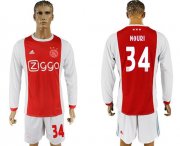 Wholesale Cheap Ajax #34 Nouri Home Long Sleeves Soccer Club Jersey