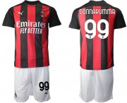Wholesale Cheap Men 2020-2021 club AC milan home 99 red Soccer Jerseys