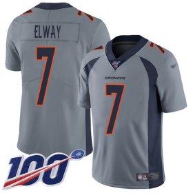 Wholesale Cheap Nike Broncos #7 John Elway Gray Men\'s Stitched NFL Limited Inverted Legend 100th Season Jersey