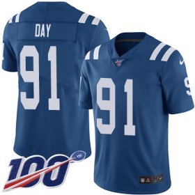 Wholesale Cheap Nike Colts #91 Sheldon Day Royal Blue Team Color Men\'s Stitched NFL 100th Season Vapor Untouchable Limited Jersey