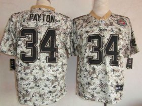 Wholesale Cheap Nike Bears #34 Walter Payton Camo Men\'s Stitched NFL Elite USMC Jersey