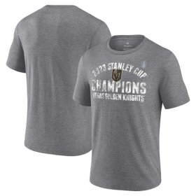 Wholesale Cheap Men\'s Vegas Golden Knights Heather Gray 2023 Stanley Cup Champions Tri-Blend T-Shirt