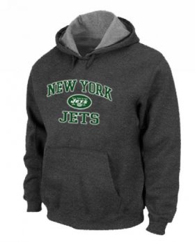 Wholesale Cheap New York Jets Heart & Soul Pullover Hoodie Dark Grey