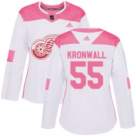 Wholesale Cheap Adidas Red Wings #55 Niklas Kronwall White/Pink Authentic Fashion Women\'s Stitched NHL Jersey