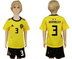 Wholesale Cheap Belgium #3 Vermaelen Away Kid Soccer Country Jersey