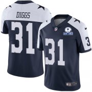 Wholesale Cheap Nike Cowboys #31 Trevon Diggs Navy Blue Thanksgiving Men's Stitched With Established In 1960 Patch NFL Vapor Untouchable Limited Throwback Jersey