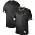 Wholesale Cheap Nike Tigers Blank Black Gold Authentic Stitched MLB Jersey