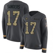 Wholesale Cheap Nike Saints #17 Emmanuel Sanders Anthracite Salute to Service Women's Stitched NFL Limited Therma Long Sleeve Jersey
