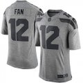 Wholesale Cheap Nike Seahawks #12 Fan Gray Men's Stitched NFL Limited Gridiron Gray Jersey