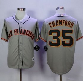 Wholesale Cheap Giants #35 Brandon Crawford Grey Road New Cool Base Stitched MLB Jersey