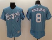 Wholesale Cheap Royals #8 Mike Moustakas Light Blue Flexbase Authentic Collection Stitched MLB Jersey