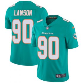 Wholesale Cheap Nike Dolphins #90 Shaq Lawson Aqua Green Team Color Men\'s Stitched NFL Vapor Untouchable Limited Jersey
