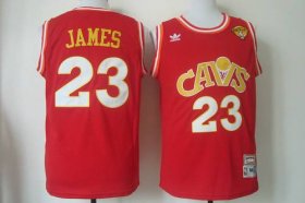 Wholesale Cheap Men\'s Cleveland Cavaliers #23 LeBron James 2015 The Finals CavFanatic Red Hardwood Classics Soul Swingman Throwback Jersey