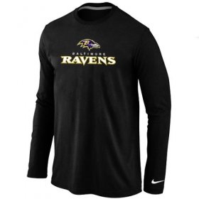 Wholesale Cheap Nike Baltimore Ravens Authentic Logo Long Sleeve T-Shirt Black