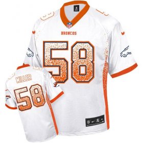 Wholesale Cheap Nike Broncos #58 Von Miller White Men\'s Stitched NFL Elite Drift Fashion Jersey