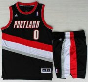 Wholesale Cheap Portland Trail Blazers #0 Damian Lillard Black Revolution 30 Swingman Jersey Short Suits