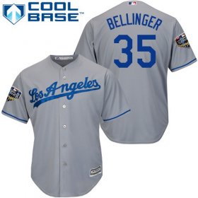 Wholesale Cheap Dodgers #35 Cody Bellinger Grey Cool Base 2018 World Series Stitched Youth MLB Jersey