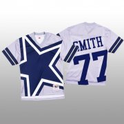 Wholesale Cheap NFL Dallas Cowboys #77 Tyron Smith White Men's Mitchell & Nell Big Face Fashion Limited NFL Jersey
