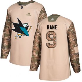 Wholesale Cheap Adidas Sharks #9 Evander Kane Camo Authentic 2017 Veterans Day Stitched Youth NHL Jersey